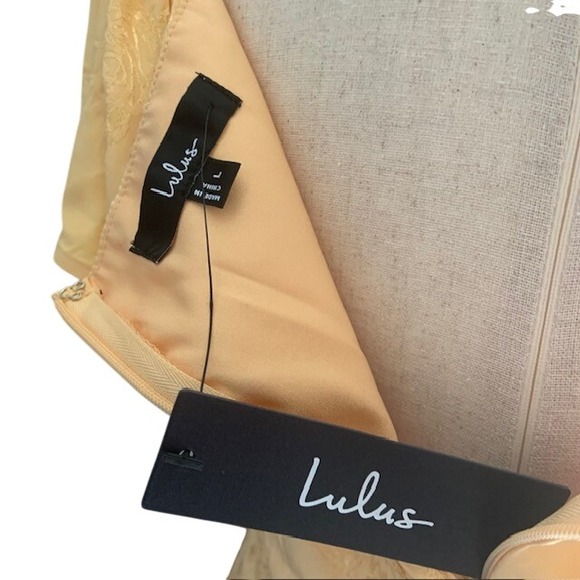 NWT Lulus Midi Dress L Butter Yellow Recencycore Babydoll Satin Flutter Sleeve - Picture 10 of 15
